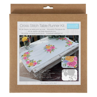 Trimits Printed Cross Stitch Kit: Table Runner: Floral Bouquet