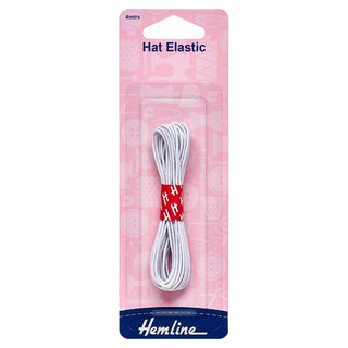 Hemline White Hat Elastic 4m x 1.3mm