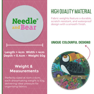 Needle and Bear Pattern weights for Dressmaking and Sewing (Kay Widdowson - Animals)