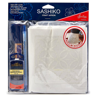 Sew Easy Sashiko DIY Tote Apron Kit - Includes Everything to Make Your Own Apron