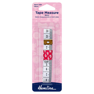 Hemline Metric Only Fibreglass Double Sided Tape Measure 150cm