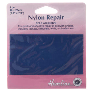 Hemline Royal Blue Self Adhesive Nylon Repair Patch 10cm x 20cm
