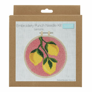 Trimits Punch Needle Kit Floss and Hoop Lemons
