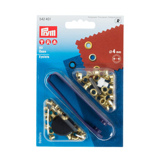 Prym Gold-Coloured Eyelets 4mm - 50 Pieces