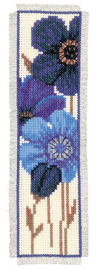 Vervaco Blue Flowers Bookmark Counted Cross Stitch Kit