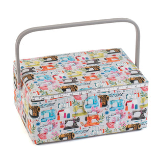 Hobby Gift Large Rectangle Sewing Box - Sewing Machines