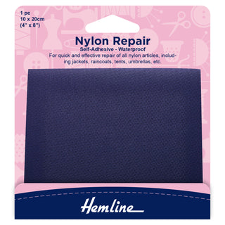 Hemline Navy Self Adhesive Nylon Repair Patch 10 x 20cm