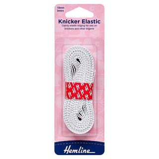 Hemline White Knicker Elastic 3m x 15mm