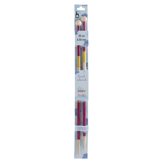 Pony Flair Single Ended Hand Coloured Knitting Pins 30cm - Full range of sizes available!