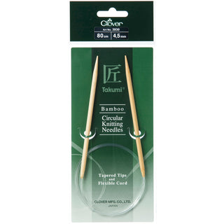 Clover Takumi Bamboo Fixed Circular Knitting Pins - Full Range of Sizes Available!
