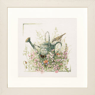 Lanarte Watering Can Counted Cross Stitch Kit (Linen)