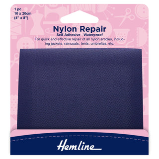 Hemline Navy Self Adhesive Nylon Repair Patch 10 x 20cm