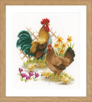Vervaco Chicken Family Counted Cross Stitch Kit