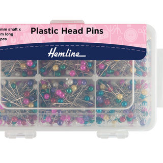 Hemline 34mm Nickel Plastic Head Pins 600 Pack