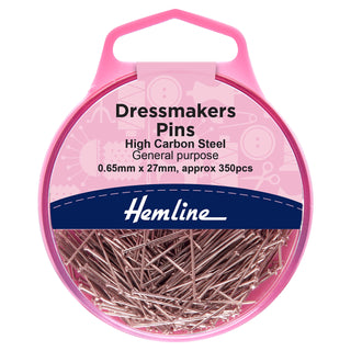 Hemline Nickel Dressmaker's Pins 26mm