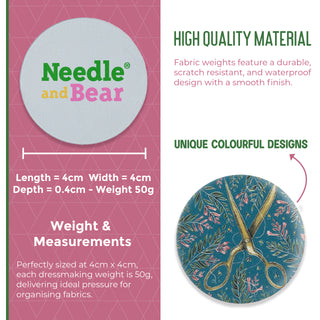 Needle and Bear Pattern weights for Dressmaking and Sewing (Catherine Rowe - Sewing Design)