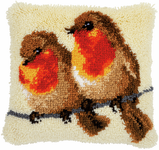 Vervaco Latch Hook Kit: Cushion: Robins