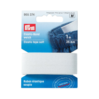 Prym Soft Elastic Tape White 25mm