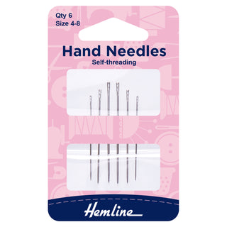 Hemline Self Threading Needles 4/8 6 Pack