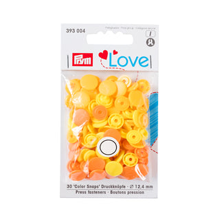 Prym Love Colour Press Fasteners Yellow
