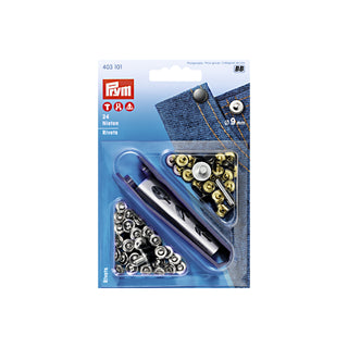 Prym Silver/Old Iron Rivets 9mm - 24 Pieces