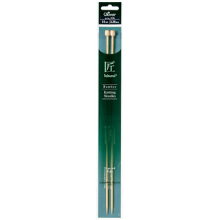 Clover Takumi Bamboo Knitting Needles Single Pointed - 33cm (Various Sizes)