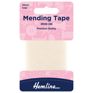Hemline Cream Iron-On Mending Tape 100cm x 38mm