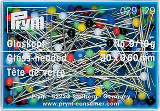 Prym Glass-Headed Straight Pins 0.60 x 30mm - 15g Multi-Colour