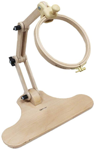 Nurge Premium Adjustable Embroidery Seat Stand – Hand Polished Natural Wood