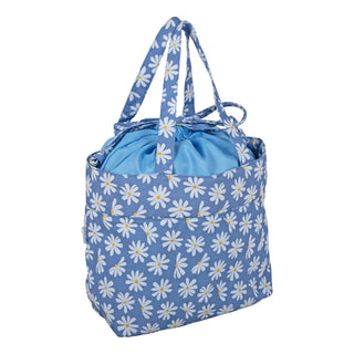 Hobby Gift Craft Bag (M): Drawstring: Denim Daisies