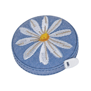 Hobby Gift Tape Measure: Embroidered: Denim Daisies