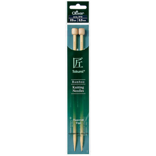 Clover Takumi Bamboo Knitting Needles Single Pointed - 23cm (Various Sizes)