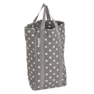 Hobby Gift 'Grey Linen Polka Dot' Reversible Knitting Bag with Pin Storage