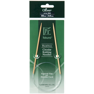 Clover Takumi Bamboo Fixed Circular Knitting Pins - Full Range of Sizes Available!