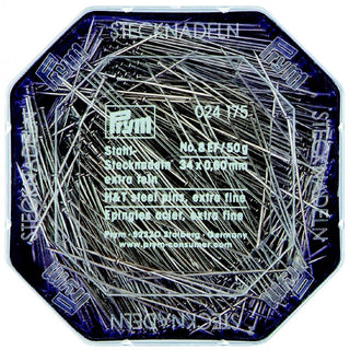 Prym Silver Colour Straight Pins 34mm