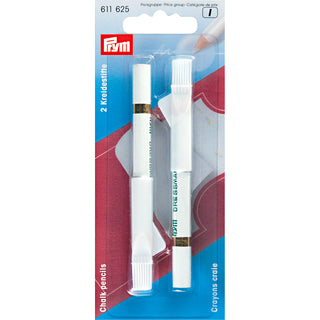 Prym Chalk Pencils and Brush White - 2 Pieces