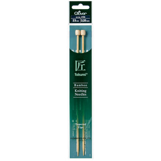 Clover Takumi Bamboo Knitting Needles Single Pointed - 23cm (Various Sizes)