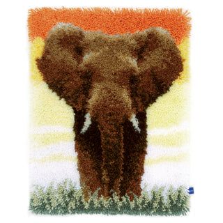 Vervaco Elephant in the Savannah Rug Latch Hook Kit