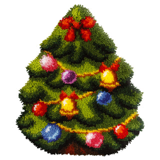 Orchidea Christmas Tree Shaped Cushion Latch Hook Kit