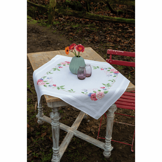 Vervaco Embroidery Kit: Tablecloth: Flowers & Butterflies