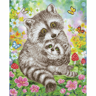 Diamond Dotz Diamond Painting Kit: Sweet Racoons