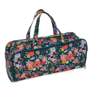 Hobby Gift Knitting Bag with Pin Case: Floral Garden: Teal