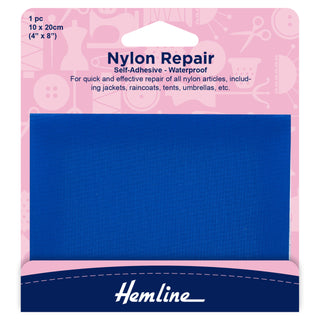 Hemline Royal Blue Self Adhesive Nylon Repair Patch 10cm x 20cm
