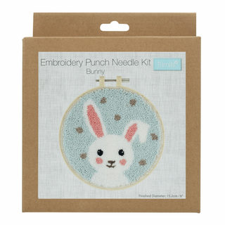 Trimits Punch Needle Kit Floss and Hoop Bunny