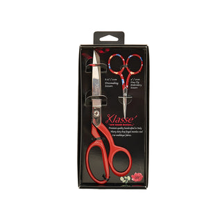 Klasse Scissors: Dressmaker's Shears 21cm and Embroidery Scissors, 10cm: Italian Made: Gift Set