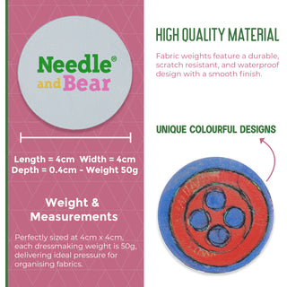 Needle and Bear Pattern weights for Dressmaking and Sewing (Lenny Cornforth - Buttons)