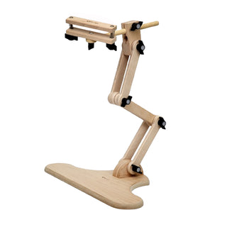 Nurge Adjustable Embroidery Table Stand with Swivel Holder, Cross Stitch Hoop Stand, Embroidery Hoop Holder - Hand Polished Natural Wood