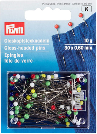Prym Glass Headed Pins - Assorted Colours