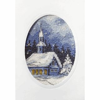 Orchidea Cross Stitch Kit: Greetings Card: Twilight Church