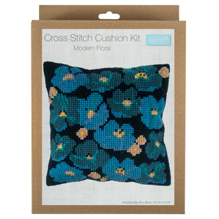 Trimits Cross Stitch Kit Cushion Modern Floral